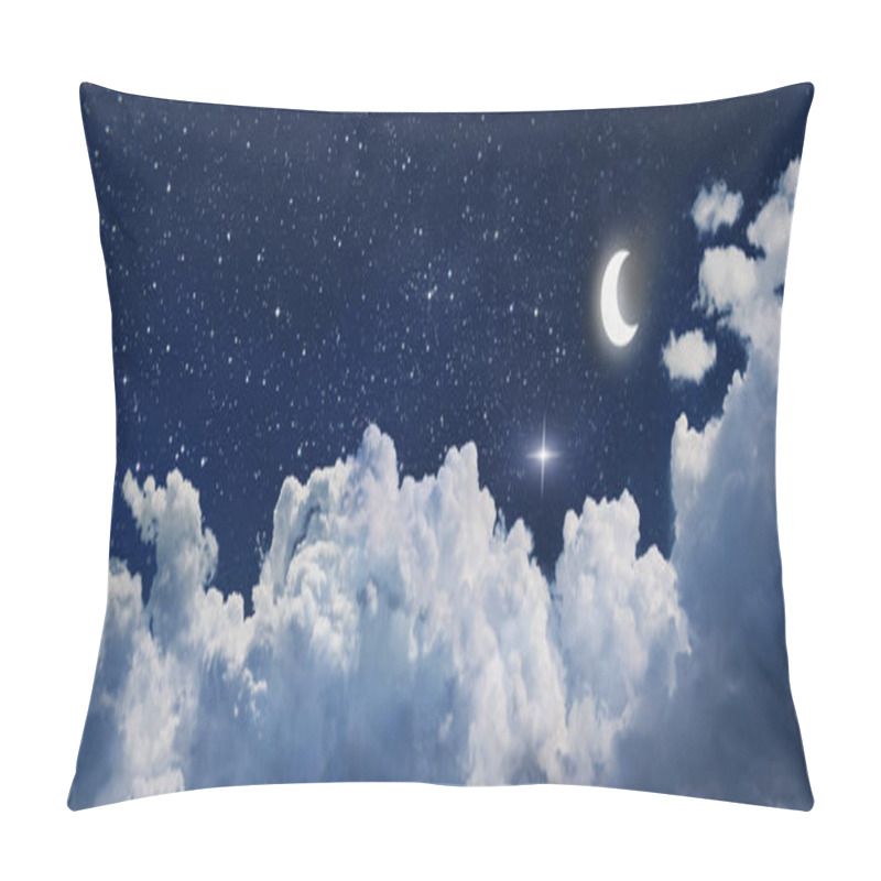 Personality  Fantasy Night Sky Background With Stars, Moon And Clouds Pillow Covers