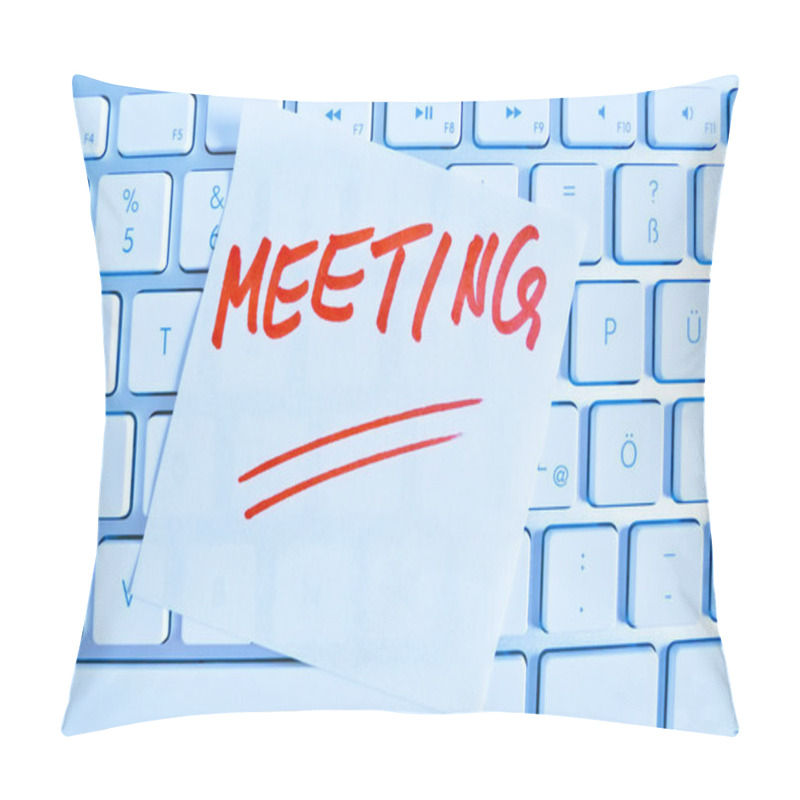 Personality  Note On Computer Keyboard: Meeting Pillow Covers