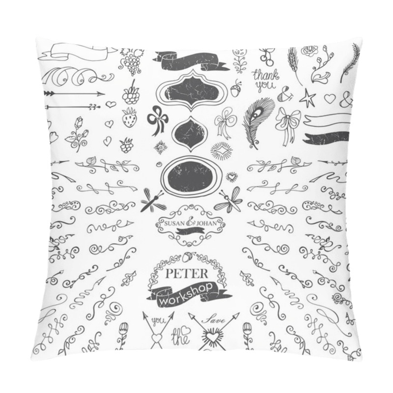 Personality  Doodles Flowers,swirl Border Pillow Covers