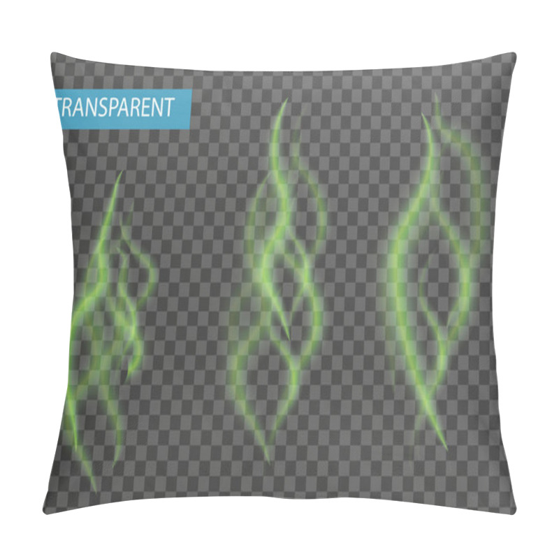 Personality  Set Of Realistic Bad Smell. Isolated On A Transparent Background. The Stench Is A Green Haze. Vector Illustration. Pillow Covers