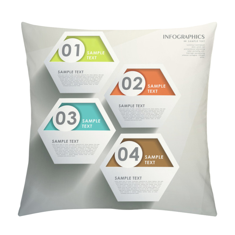 Personality  Abstract 3d Hexagonal Infographics Pillow Covers