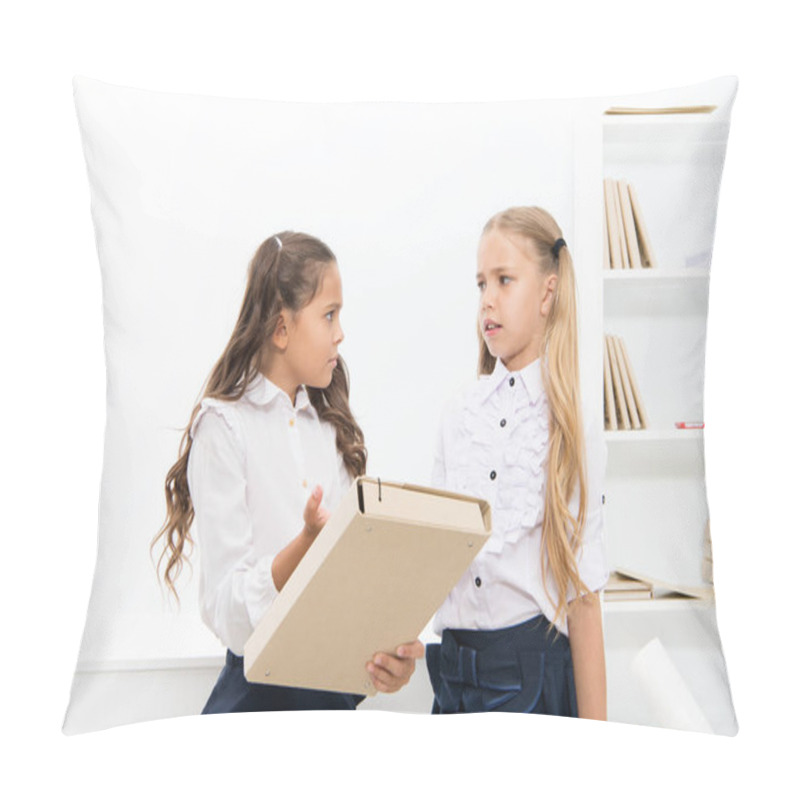 Personality  Needing Homework Help. Adorable Small Children Holding File With Homework In Classroom. Doing Homework Assignment. Too Much Homework Is Bad For Kids Pillow Covers