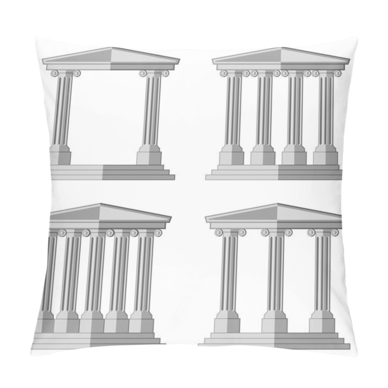 Personality  Antique Arch With Columns . Flat Vector Illustration Pillow Covers