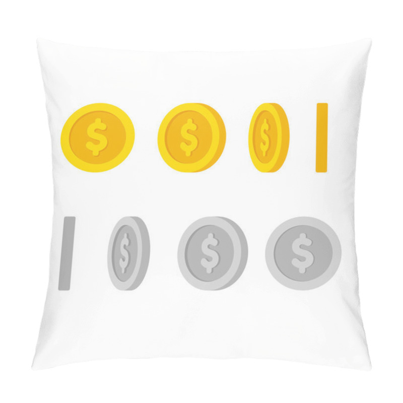 Personality  Dollar Coins Rotation Pillow Covers