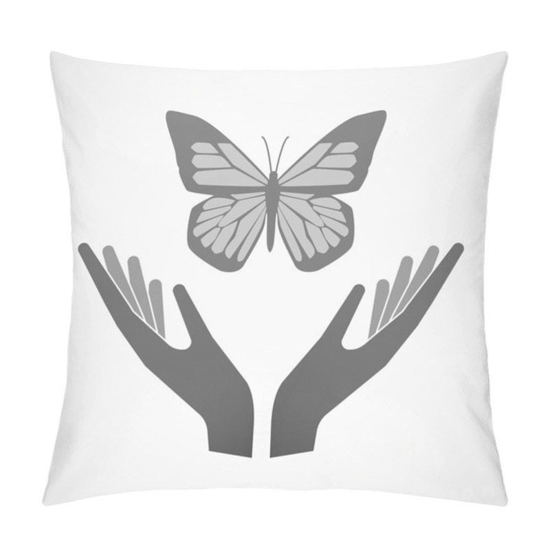 Personality  Two Hands Offering A Butterfly Pillow Covers