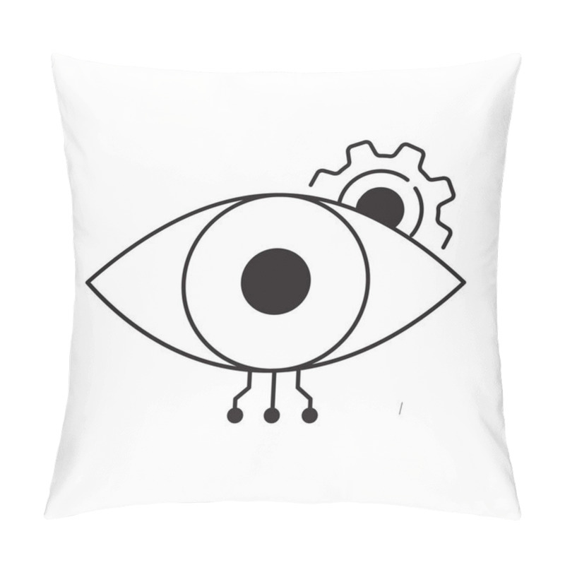 Personality  AI Computer Vision Detection Eye Vector Icon Design, Object Detection, Visual Systems, Neural Networks, Digital Eye Pillow Covers