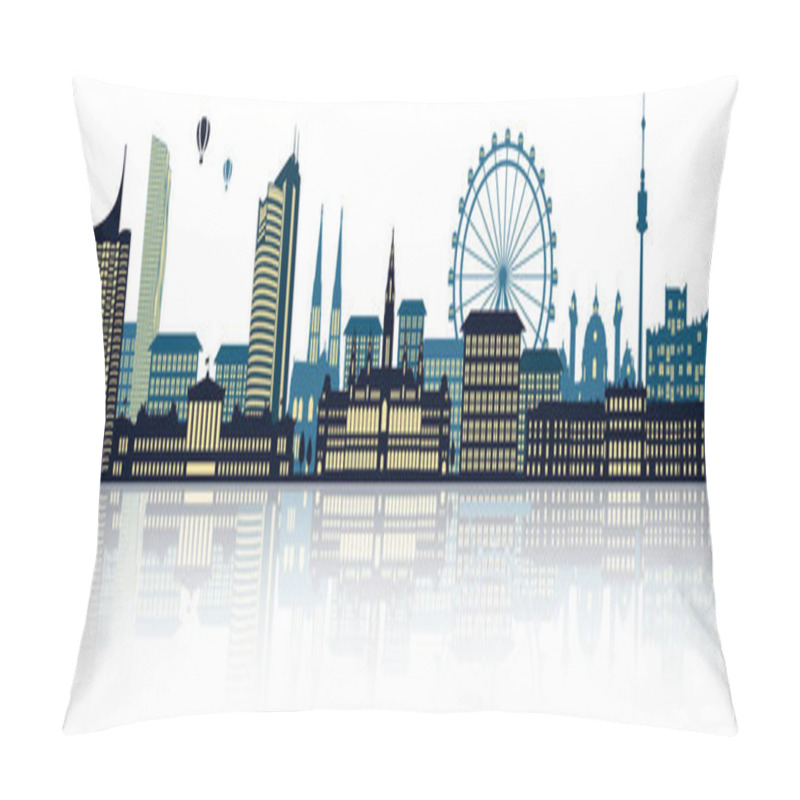 Personality  Vienna Skyline Silhouette, Simply Vector Illustration   Pillow Covers