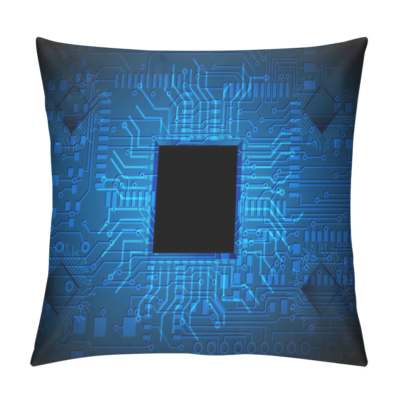 Personality  Technology Vector Background, Chip Design Pillow Covers