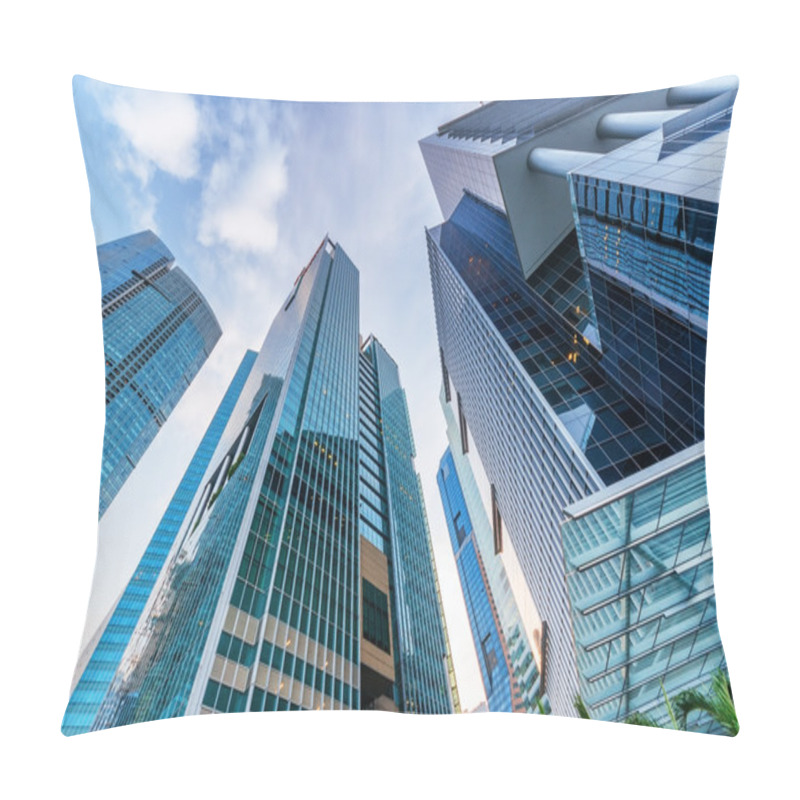 Personality  Skyscrapers In Financial District Of Singapore Pillow Covers