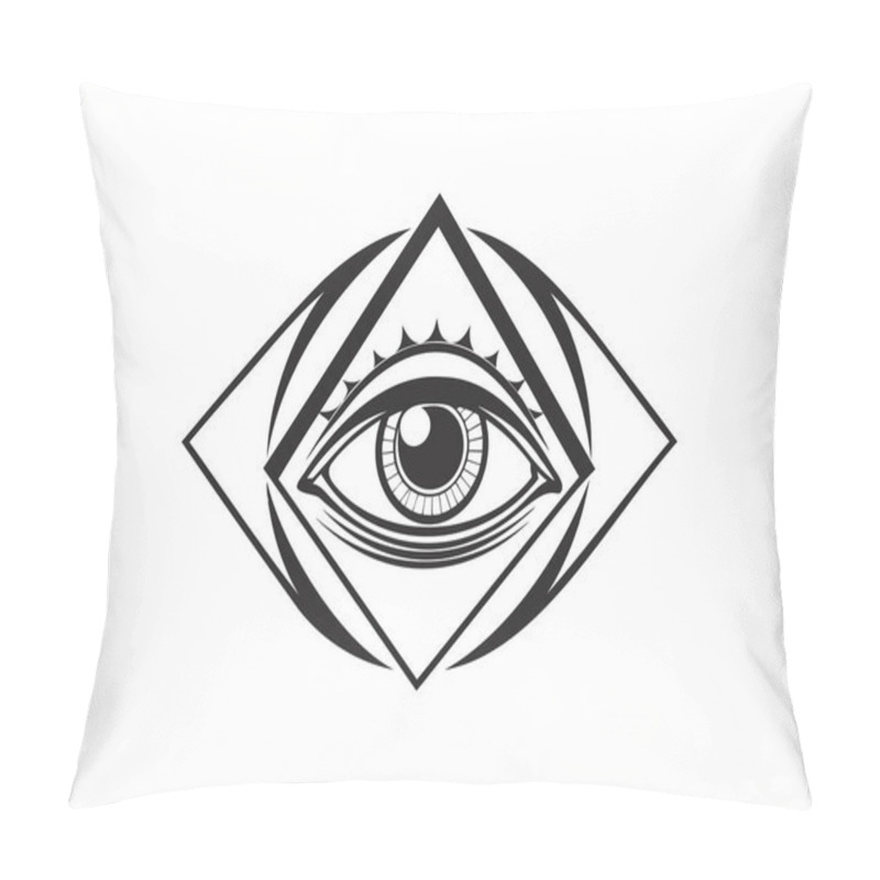 Personality  Mystical Eye Symbol - Vector Design Pillow Covers