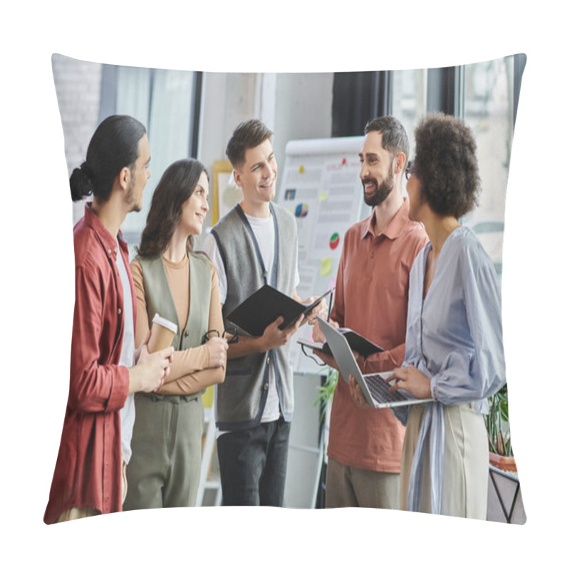 Personality  Team Members Interact In A Supportive Atmosphere During Challenging Times. Pillow Covers