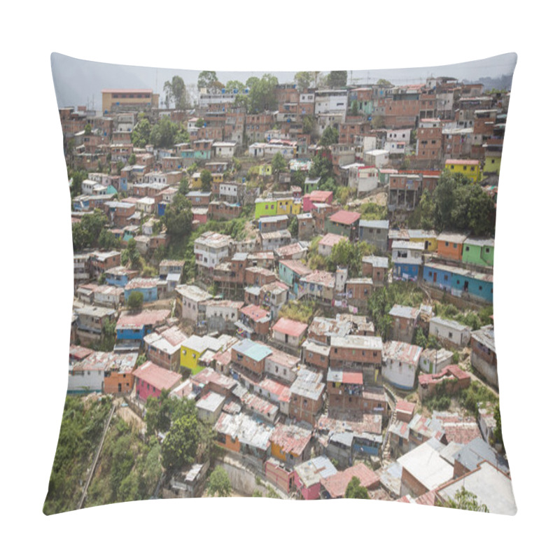 Personality  Slum District Of Caracas With Small Wooden Coloured Houses Pillow Covers