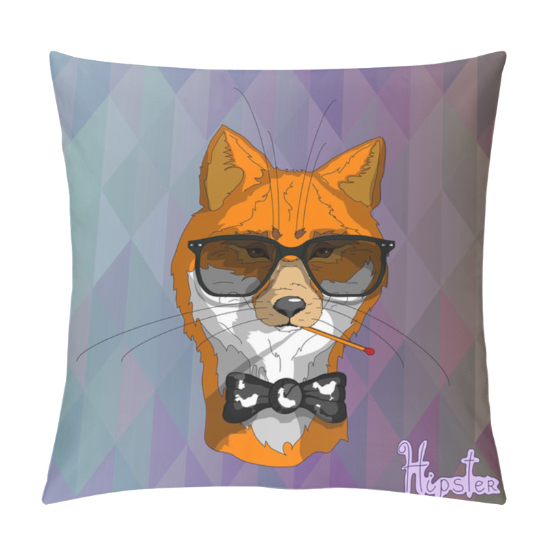 Personality  Hipster Fox In Glasses Pillow Covers