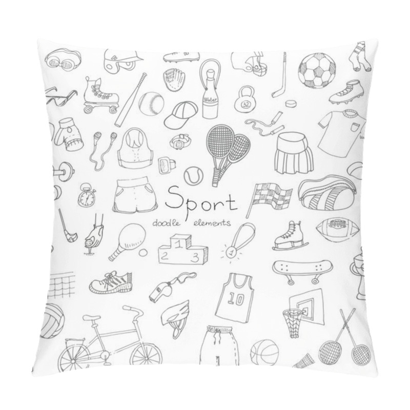 Personality  Hand Drawn Doodle Sport Set. Pillow Covers