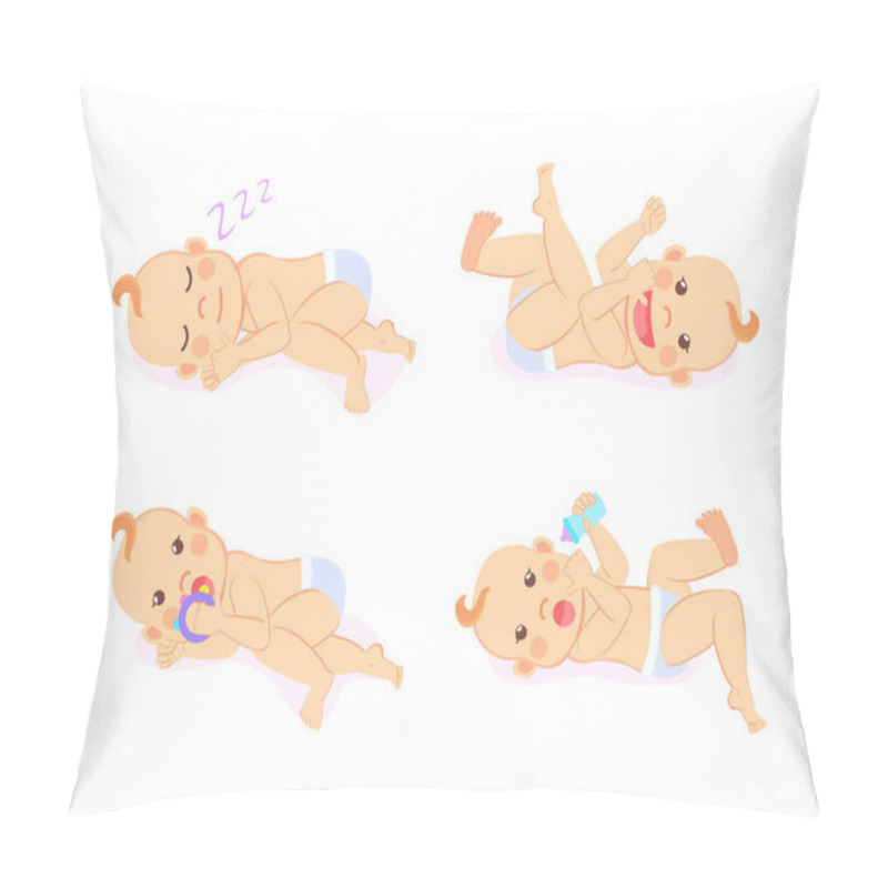 Personality  Baby Sleeping And Holding Bottle With Milk Set Pillow Covers