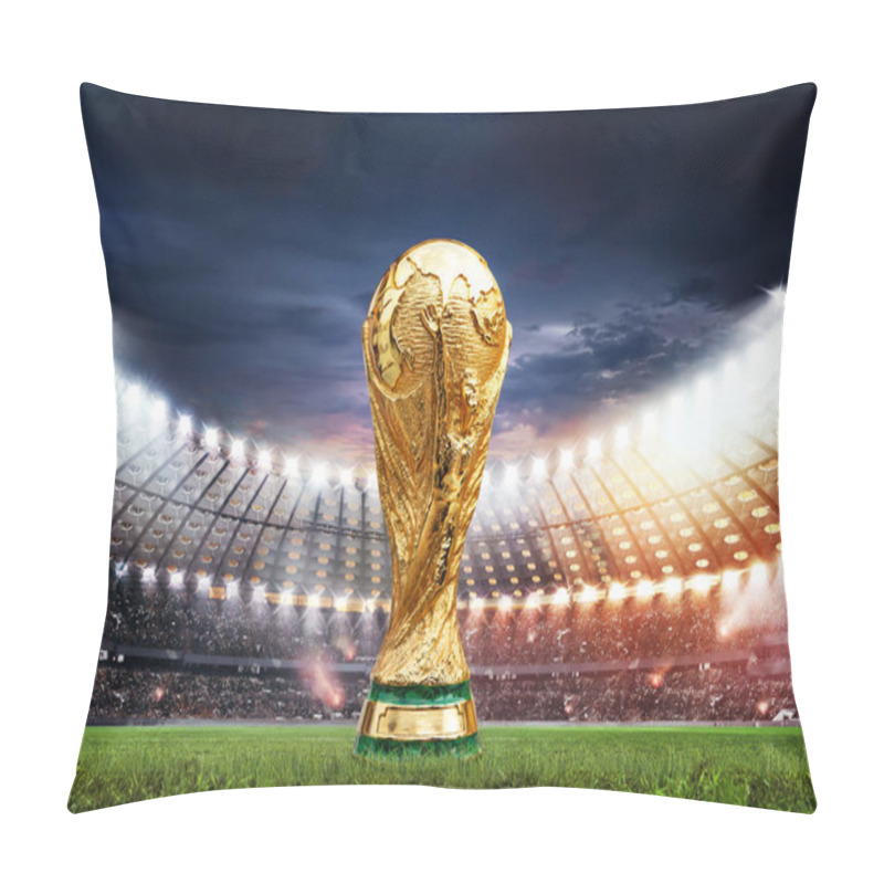 Personality  Golden Cup In Football Stadium Pillow Covers