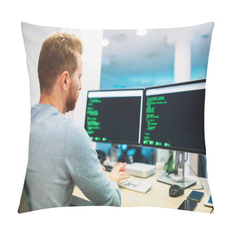 Personality  Programmer Working In Office Pillow Covers