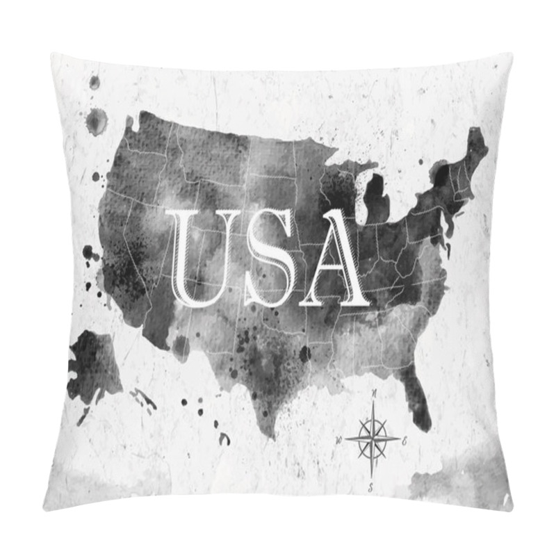 Personality  Ink United States Map Pillow Covers