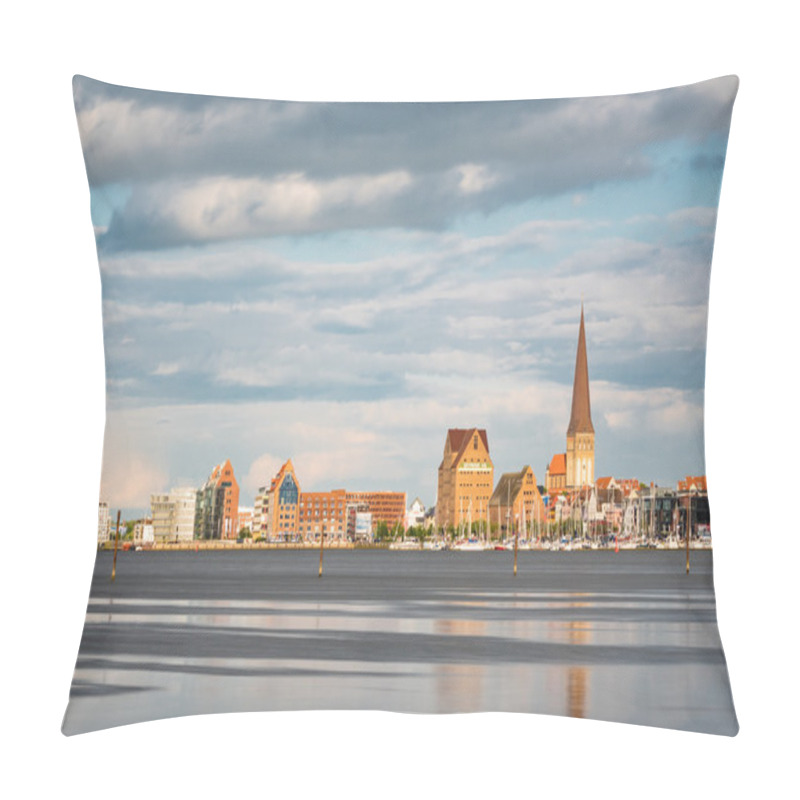 Personality  View Over The River Warnow To Rostock Pillow Covers