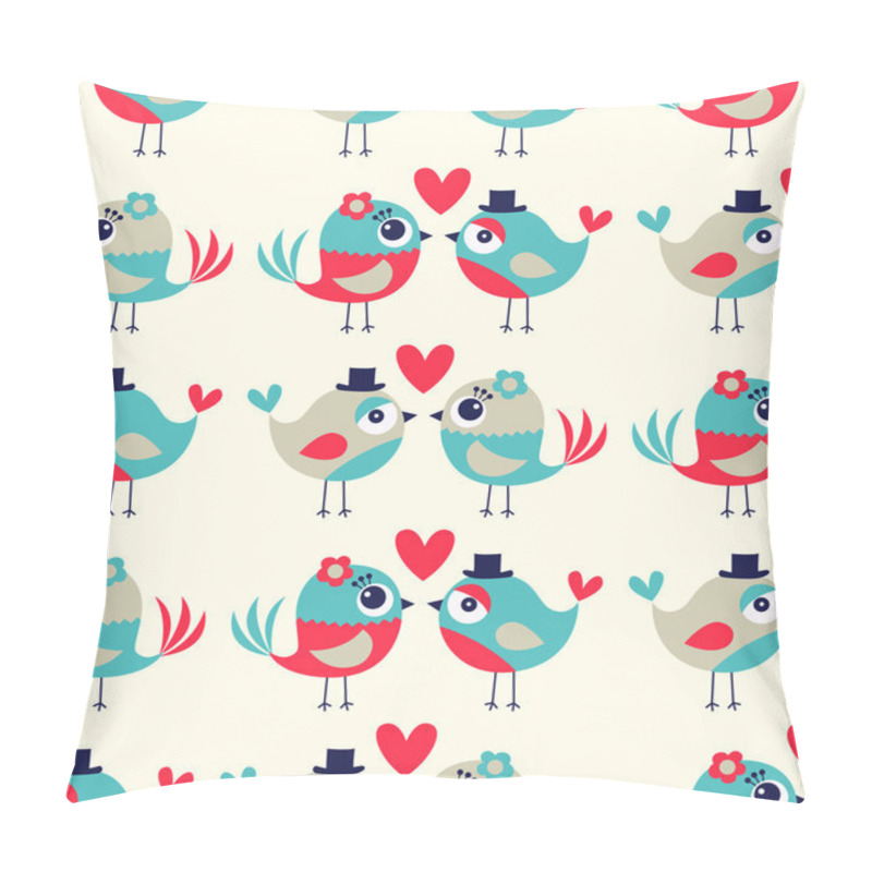 Personality  Seamless Birds Love  Cute Background Pillow Covers