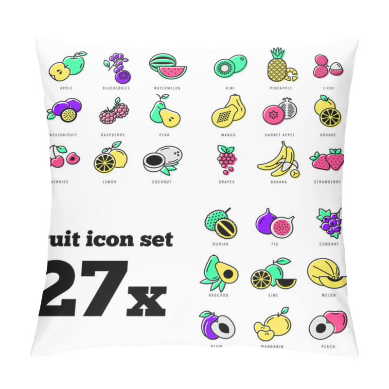 Personality  Fresh Fruit Icons Set Pillow Covers