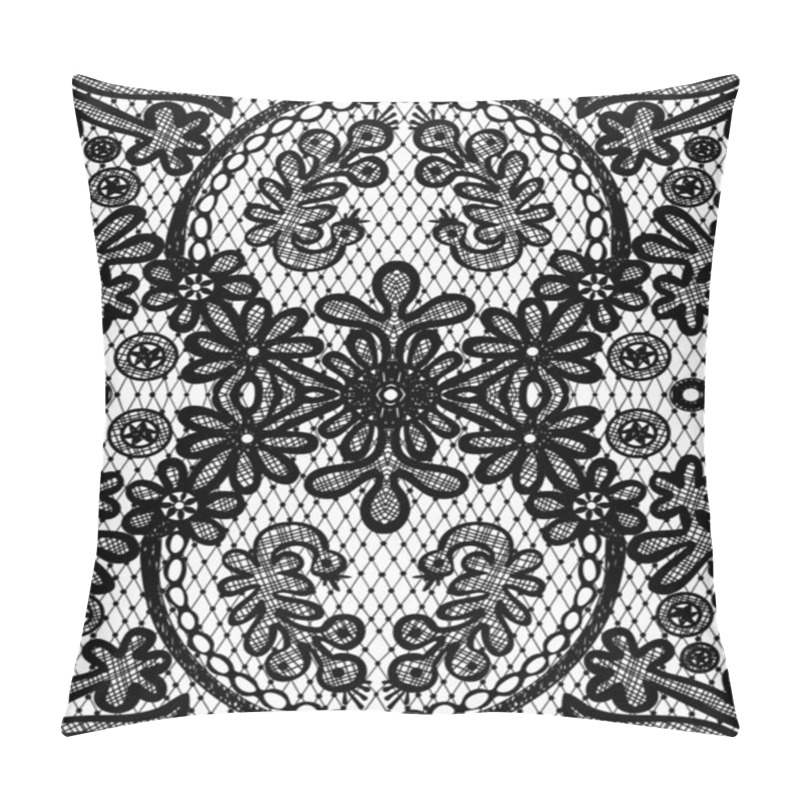 Personality  Beautiful Floral Lace With A Circular Elements Pillow Covers