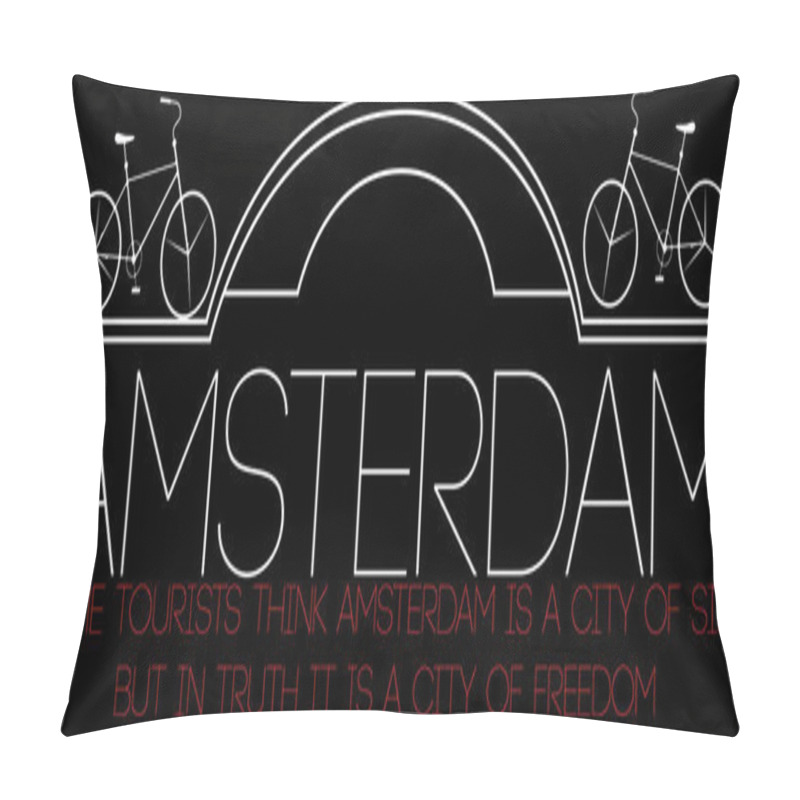 Personality  Amsterdam City, Modern T-shirt Typography Graphics, Vector Illus Pillow Covers