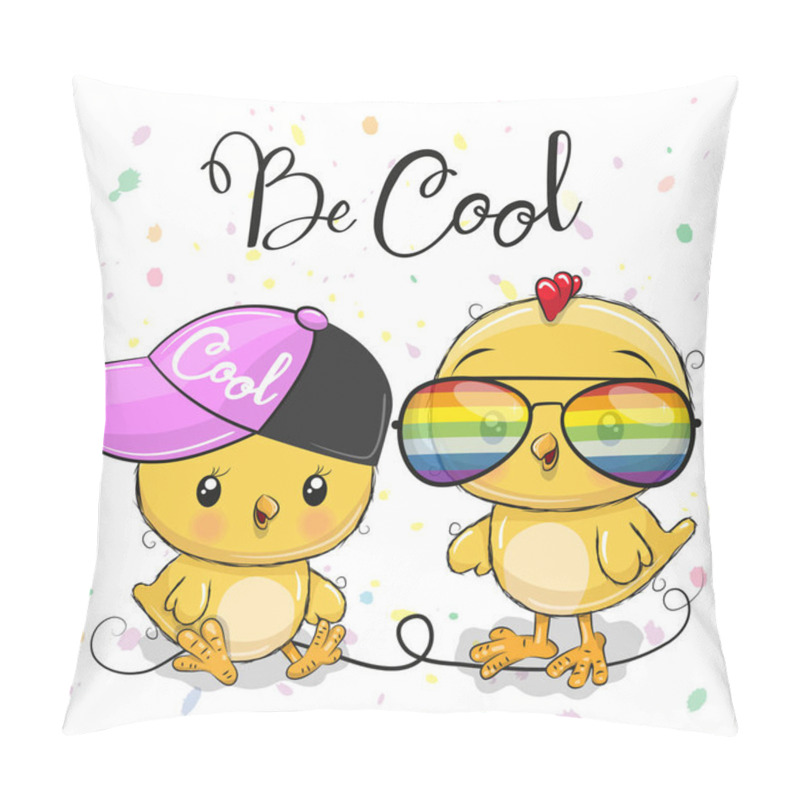 Personality  Cartoon Chickens Boy And Girl In Caps Pillow Covers