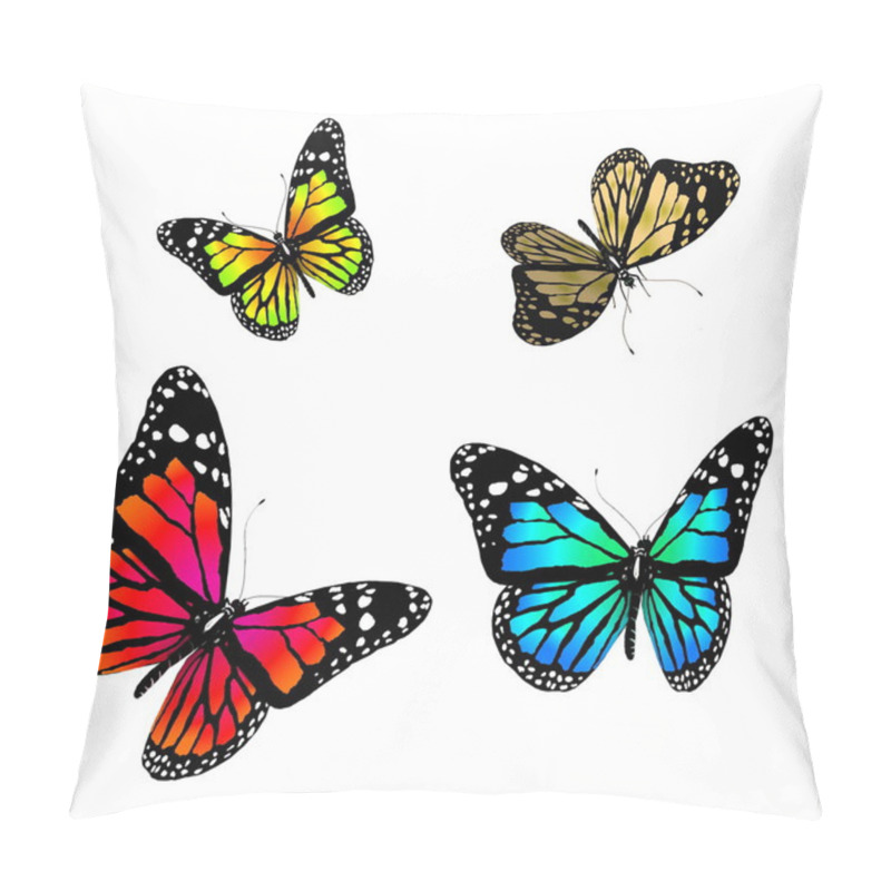 Personality  Butterflies On A White Background Pillow Covers