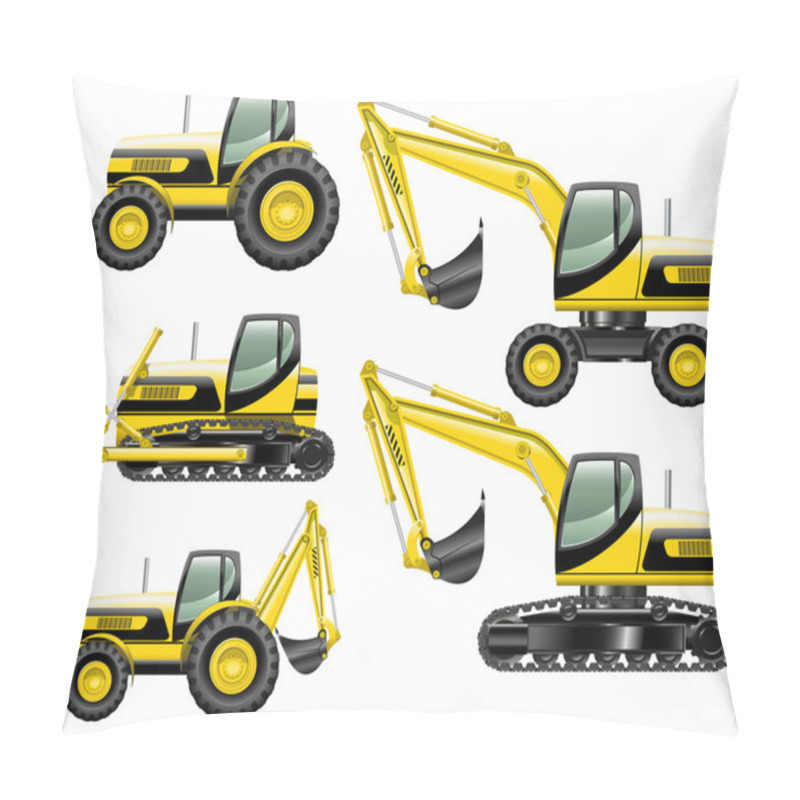 Personality  Construction Machines Pillow Covers