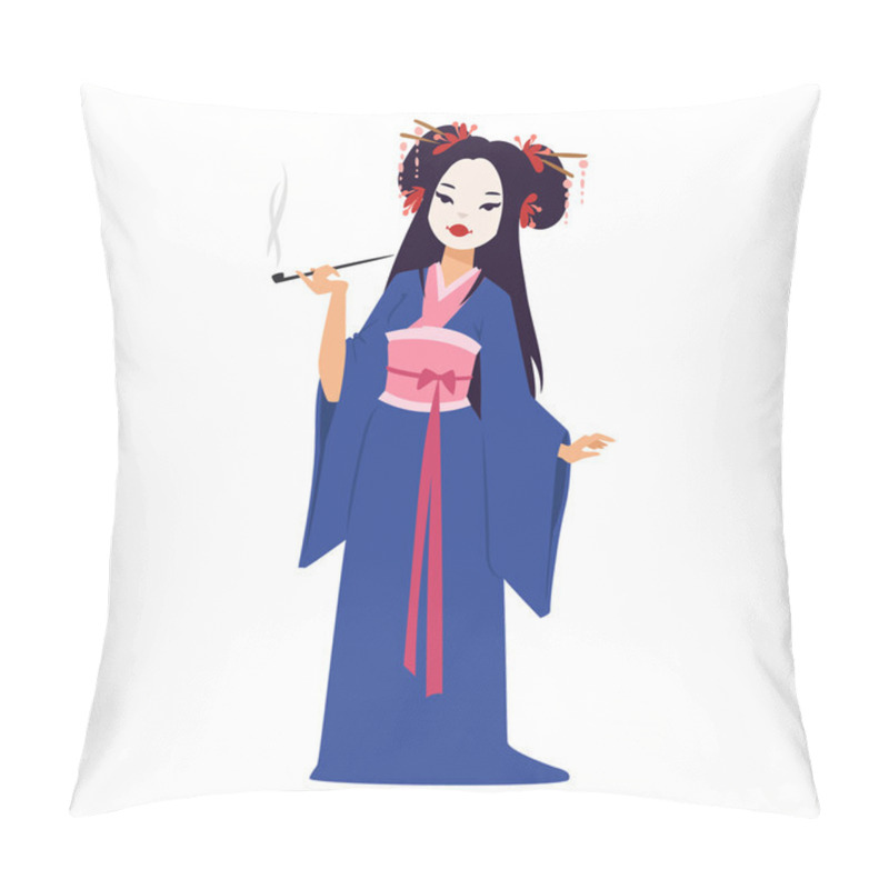 Personality  Vector Set Of Japanese Geisha Girls. Pillow Covers