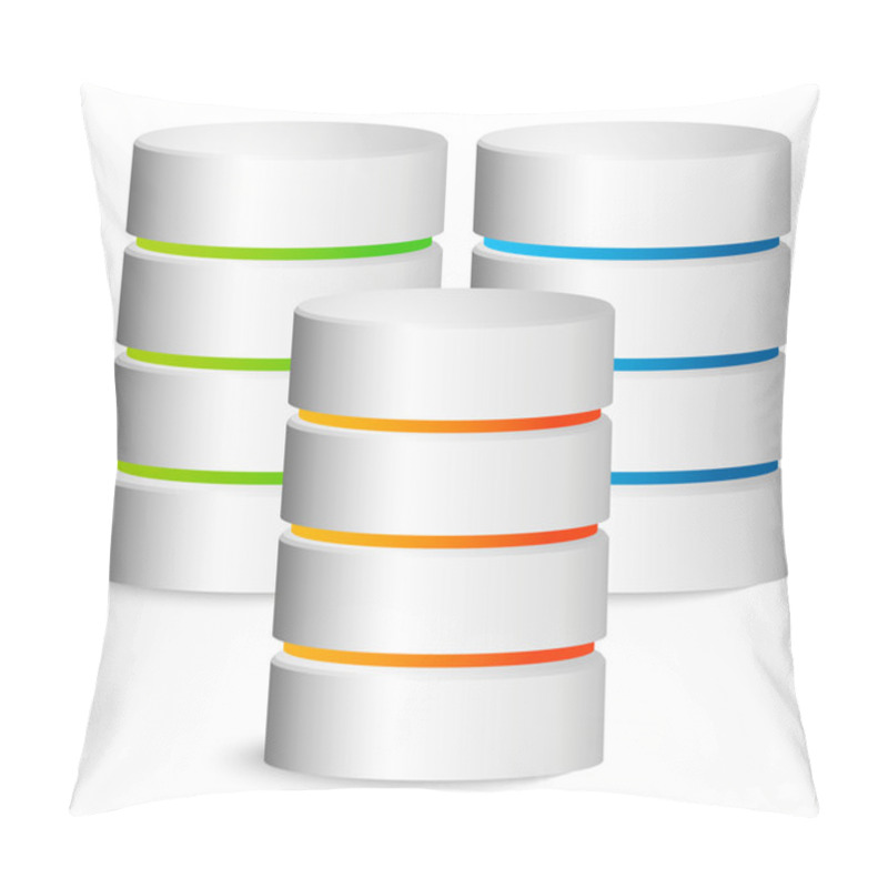 Personality  Composition Of 3 Cylinders, Disk Symbol Pillow Covers