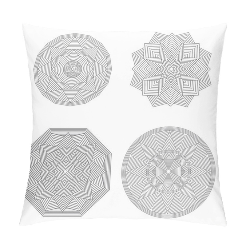 Personality  Lineart Geometric Ornamental Templates Set. Vector Symbols.  Pillow Covers