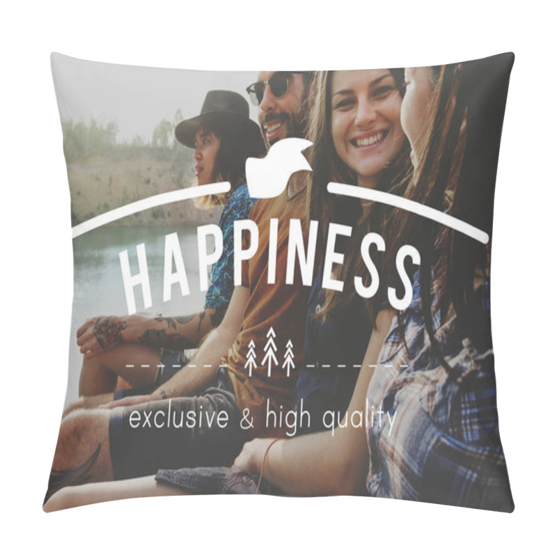 Personality  Friends Sitting On Bank Of Lake Pillow Covers