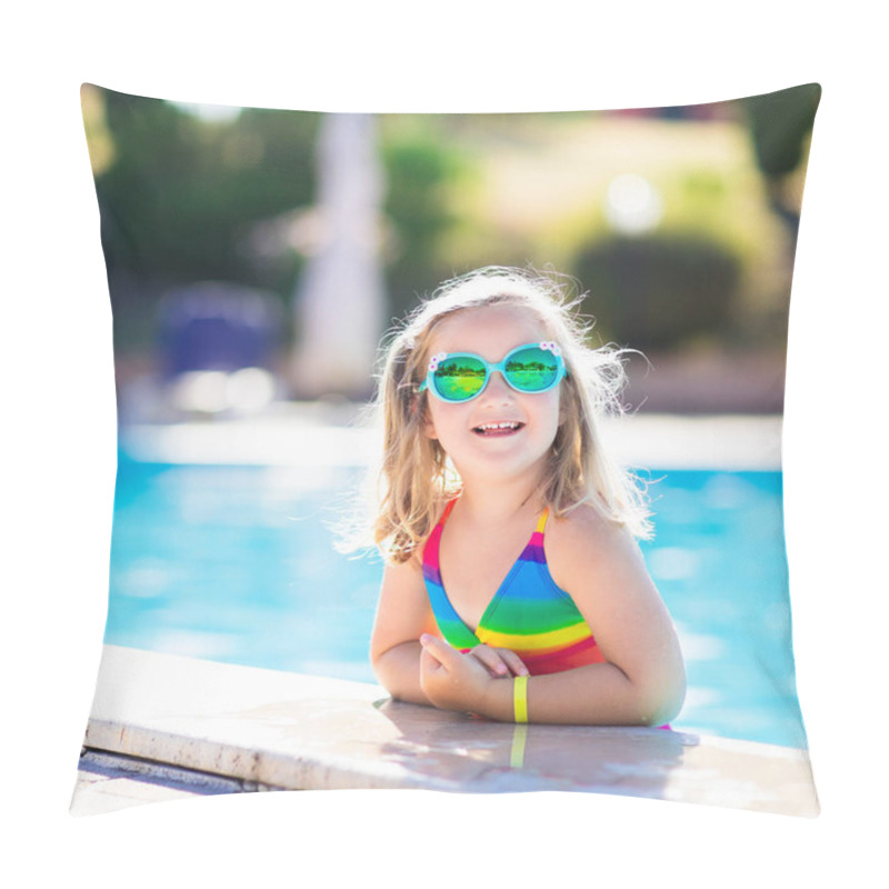 Personality  Child In Swimming Pool On Summer Vacation Pillow Covers