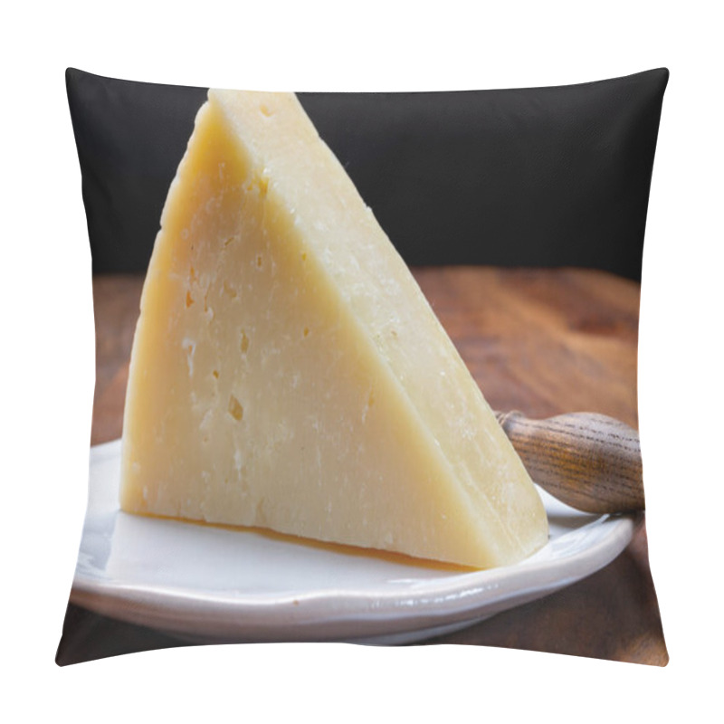 Personality  Italian Cheeses Collection, Matured Pecorino Romano Hard Cheese Made From Sheep Melk Close Up Pillow Covers