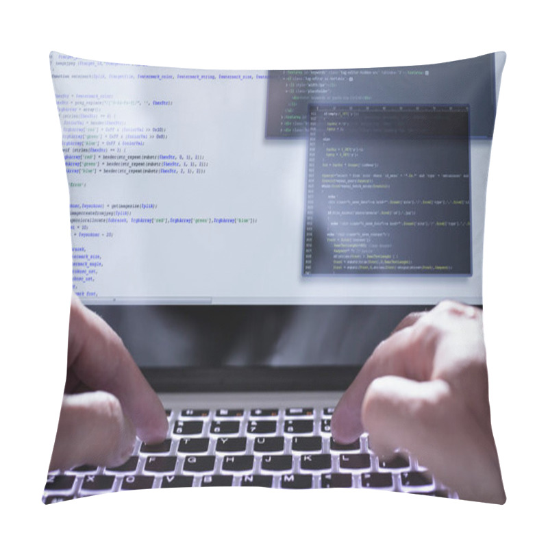 Personality  Developing Programming And Coding Technologies. Website Design. Programmer Working In A Software Develop Company Office. Pillow Covers