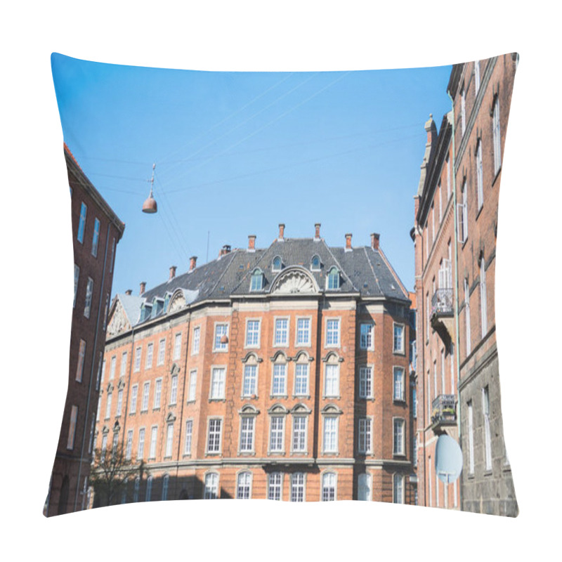 Personality  Beautiful Old Buildings Against Blue Sky At Sunny Day, Copenhagen, Denmark Pillow Covers