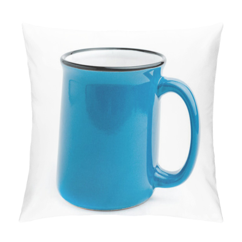 Personality  Blue Iron Coffee Mug Isolated On White Background. Pillow Covers