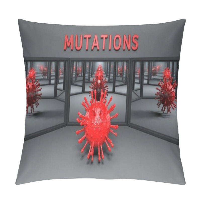 Personality  Mutations Or Variants Of A Virus - 3D Rendering Pillow Covers