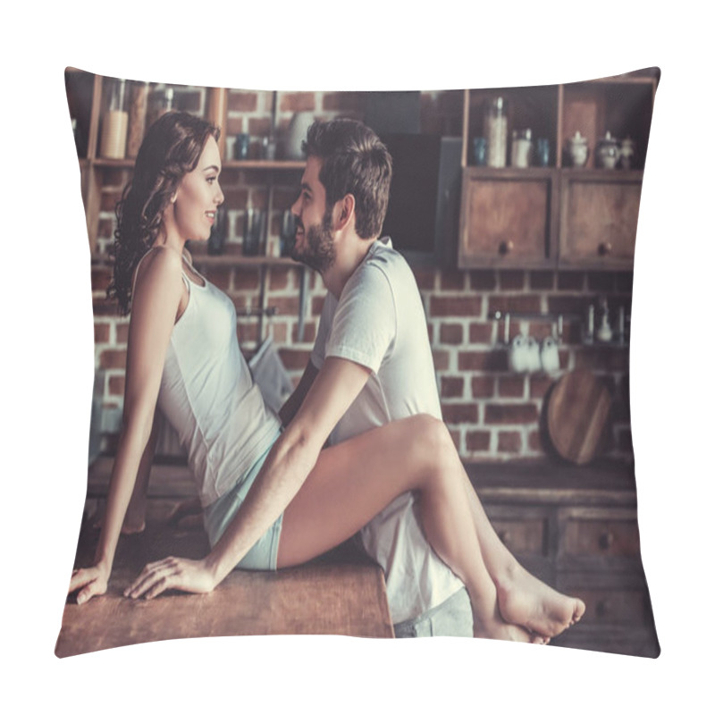 Personality  Couple In The Kitchen Pillow Covers