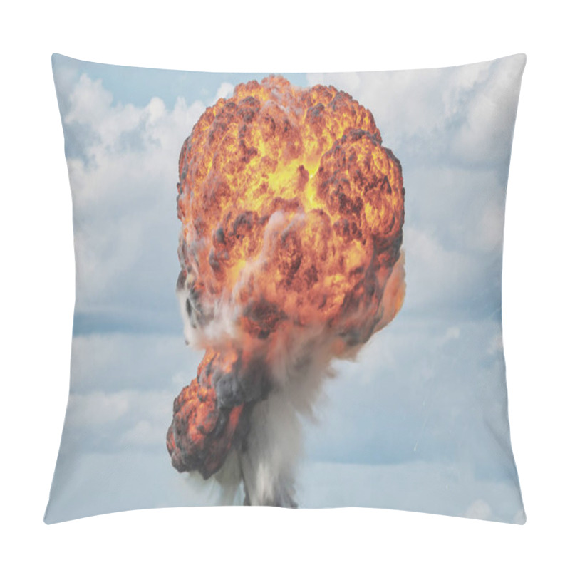 Personality  Expolsion Frozen At An Air Show Displaying The Destruction Of A Target. High Speed Photo, Sweden Pillow Covers