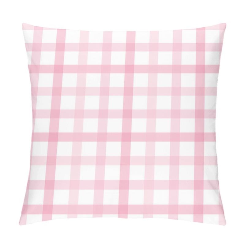 Personality  White Transparent Pink Stripes Seamless Vector Pattern. Pink Squares On White Background.. Geometric Pattern. Gingham Vector Background. Retro Design For Tablecloth, Napkins Or Fabric Pillow Covers