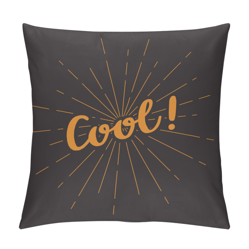 Personality  Cool Hand Lettering With Sunburst Lines Pillow Covers