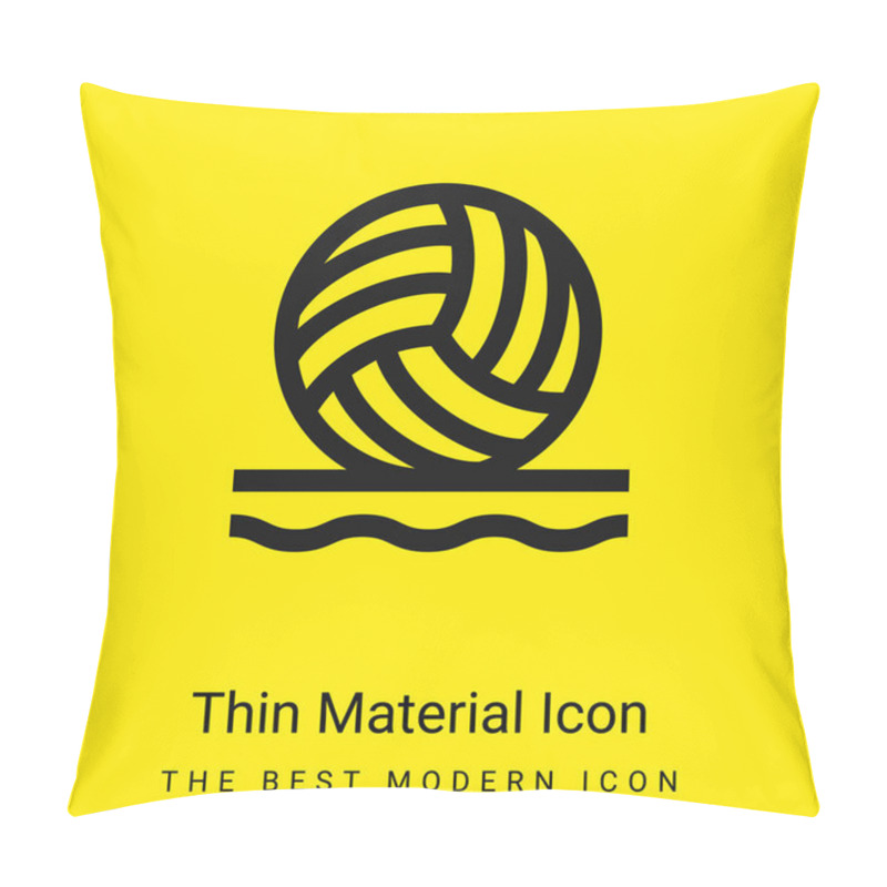 Personality  Beach Volleyball Minimal Bright Yellow Material Icon Pillow Covers