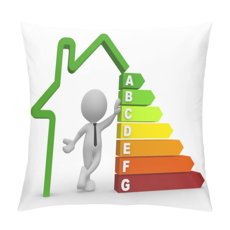 Personality  Man With Energy Efficiency Chart. Pillow Covers