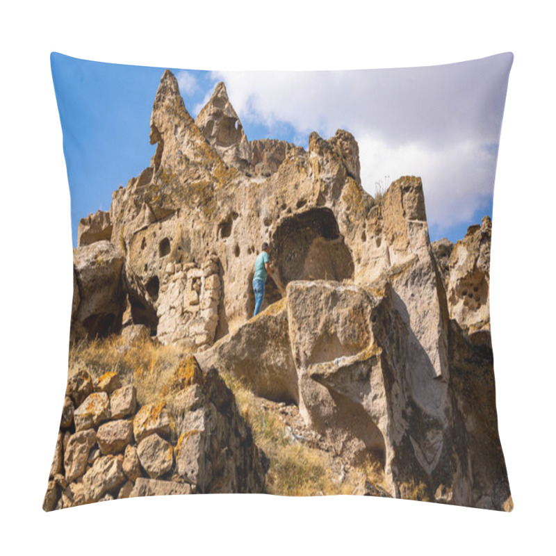 Personality  Abandoned Village In Soganli Valley, Soganli Tal In Cappadocia, Turkey Pillow Covers