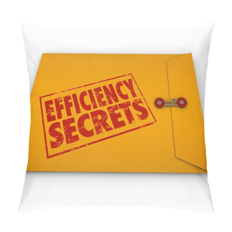 Personality  Efficiency Secrets Words Stamped Onto A Yellow Envelope Pillow Covers