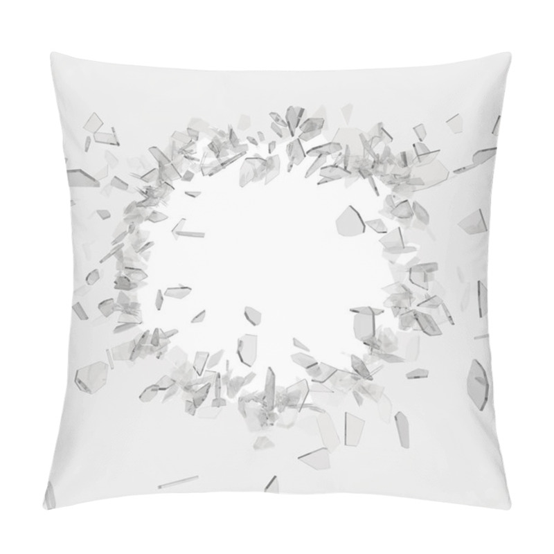 Personality  Broken Glass From The Blow, Shot On A White Isolated Background With Space For Your Text Or Image Pillow Covers