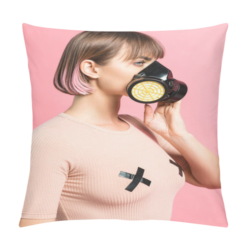 Personality  Fashionable Woman With Respirator Pillow Covers